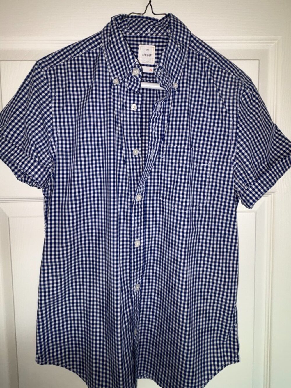 Gap Shirtsleeve Gingham Button Down -Size Small